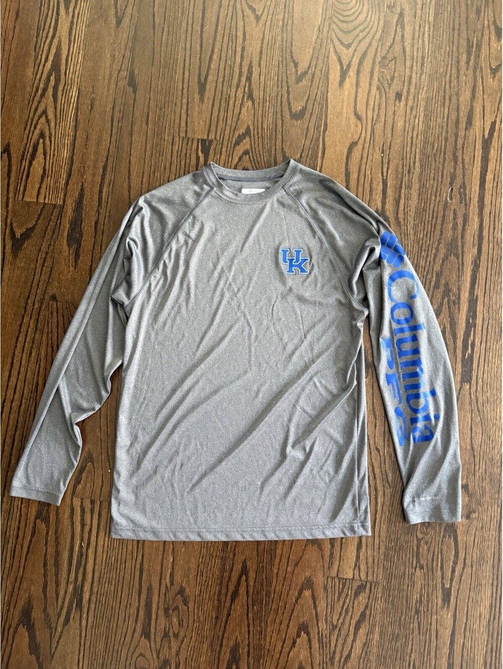 PFG Columbia Kentucky Long Sleeve Shirt Mens Small Gray Performance Fishing Gear